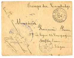 1886 CORPS EXPEDre CAMBODGE + LIGNE N PAQ FR N°8 Sur Enveloppe Pour La FRANCE. TTB. - Ohne Zuordnung