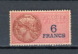 FRANCE - TIMBRE FISCAL À 6 FRANCS ** - Timbres