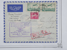 C FRANCE BELLE LETTRE   RR 1937 1ER VOL PARIS HOLLANDE RETOUR +PAIRE DE 85C +AFFRANCH. PLAISANT++ - 1927-1959 Brieven & Documenten