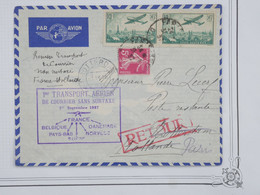 C FRANCE BELLE LETTRE   RR 1937 1ER VOL PARIS HOLLANDE RETOUR +PAIRE DE 85C +AFFRANCH. PLAISANT++ - 1927-1959 Lettres & Documents