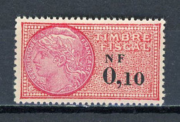 FRANCE - TIMBRE FISCAL À 0,10 NF ** - Stamps