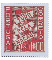 Portugal , Metallic Reproduction Of  Stamp , TUDO PELA NAÇÃO , 3,5 X 4 Cm - Andere & Zonder Classificatie