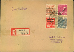 1948, Sammler-R-Brief Mit MiF  SBZ, Schwarzaufdruck Und Bizone Ab BERLIN 61 - Altri & Non Classificati
