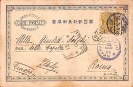 Aa6912 - JAPAN  - POSTAL HISTORY -  POSTCARD To ITALY 1901 - Brieven En Documenten