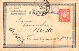 Aa6915 - JAPAN  - POSTAL HISTORY -  POSTCARD From KOBE To ITALY 1902 - Briefe U. Dokumente