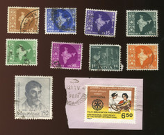 Inde - Oblitéré - Lot De 10 Timbres Différents Scannés Recto Verso - - Collections, Lots & Séries