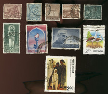 Inde - Oblitéré - Lot De 10 Timbres Différents Scannés Recto Verso - - Collections, Lots & Séries