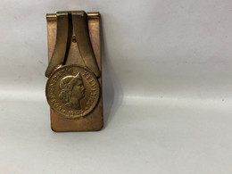 WW2 TRENCH ART FERMASOLDI IN METALLO SVIZZERO RAPPEN/STERLINA  FALSO D'EPOCA.? - Autres & Non Classés