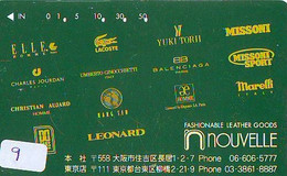 Télécarte Japon * ELLE  (9) MODE * FASHION * COUTURE * PHONECARD JAPAN * Telefonkarte - Advertising