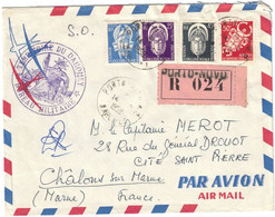 Dahomey - Porto-Novo - Bureau Militaire - Territoire Du Dahomey - Lettre Avion Recommandée Pour La France - 1959 - Brieven En Documenten