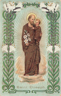 Belle CPA Saint Joseph - Carte Oblitérée à Leuven En 1913 - Dorée Et Colorée - Santi