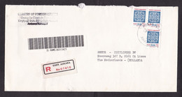 Turkey: Registered Cover To Netherlands, 1980s, 3 Official Service Stamps, R-label, Inflation: 300,000.- (minor Damage) - Storia Postale