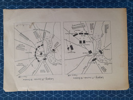 Carte Plan Champ De Bataille Guerre 1er Empire Napoléon  Leipzig Octobre 1813 - Cartes Topographiques