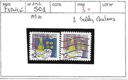 FRANCE ADHESIFS N° 501 OBL 2 BELLES COULEURS - Usati