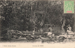 CPA NOUVELLE CALEDONIE - Environs De Thio - Animé - J Raché Editeur - Baignade Dans La Riviere - 1909 - Nouvelle-Calédonie
