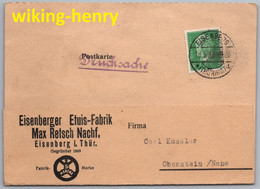 Eisenberg In Thüringen - Firmenkarte 1   Eisenberger Etuis Fabrik Max Retsch Nachfolger 1930 - Eisenberg