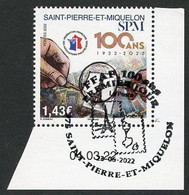 SAINT PIERRE ET MIQUELON (2022) 100 Ans FFAP - Paris La Tour Eiffel / Eiffel Tower - Premier Jour / First Day, Coin Daté - Used Stamps