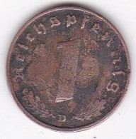 1 Reichspfennig 1937 D MUNICH , En Bronze, KM# 89 - 1 Reichspfennig