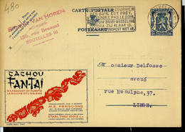 Publibel Obl. N° 480 ( Cachou FANT - TAI  Rafraichit Et Purifie La Bouche ) Obl. BXL 13/11/42 - Publibels