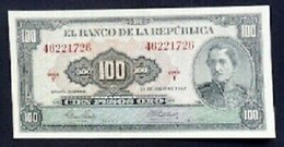 COLOMBIA BANKNOTE100 PESOS ORO 1967 P 403c SERIE Y 46221726 REF CO-521 - Colombie