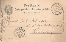 PK 26  Kirchberg St.Gallen - Fehraltdorf           1892 - Enteros Postales