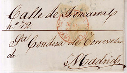 Prefilatelia Año 1844 Carta A Condesa De Torrevelarde Marcas Segovia Cast.L.V.  Y Porteo 6 Tomas Yague - ...-1850 Prefilatelia