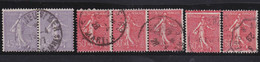 France   .    Y&T   .      7 Timbres       .    O     .     Oblitéré - 1903-60 Semeuse Lignée