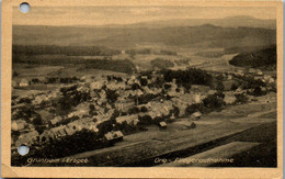 38914 - Deutschland - Grünhain Im Erzgebirge , Fliegeraufnahme , Panorama , Karte Gelocht - Gelaufen 1947 - Grünhain