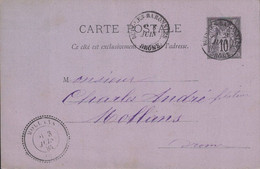 DROME - BUIS LES BARONNIES - SAGE - ENTIER POSTAL 10c POUR MOLLANS - DROME - 2 JUIN 1884. - 1877-1920: Periodo Semi Moderno