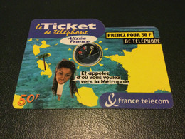 TICKET TÉLÉPHONE ALIZÉS FRANCE Utilisé Luxe Série F0067 Code 3/3/3/3  31/03/2003 Cote 90€ - FT Tickets