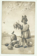 BUONA PASQUA 1928, BAMBINA  - VIAGGIATA  FP - Ostern