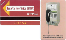 Cuba - Etecsa (Urmet) - Tarjeta Telefonica Urmet Test Red - 07.1997, 1$P, Mint - Cuba