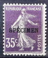 France 1911/23 N°142CI1 *TB Cote 56€ - 1906-38 Sower - Cameo