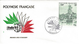 POLYNESIE - ENVELOPPE 1er JOUR N° PA 189 - EXPOSITION PHILATELIQUE INTERNATIONALE - ROME 1985 - FDC