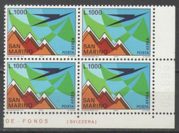 San Marino 1972 - Posta Aerea L. 1000 Quartina           (g8892) - Luftpost