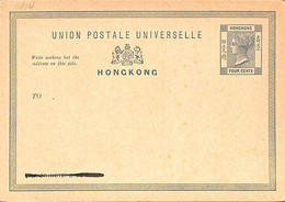 Aa6780 - HONG KONG - POSTAL HISTORY -  Postal STATIONERY CARD  4 Cent - Entiers Postaux