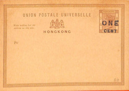 Aa6781 - HONG KONG - POSTAL HISTORY - Overprinted  STATIONERY CARD  1 Cent - Postwaardestukken