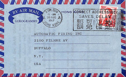 Aa6798 - HONG KONG - POSTAL HISTORY - AEROGRAMME From KOWLOON To The USA  1967 - Storia Postale