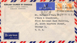 Aa6800 - HONG KONG - POSTAL HISTORY - AIRMAIL COVER From KOWLOON To The USA 1956 - Storia Postale