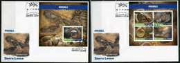 Sierra Leone 2020, Fossils, 4val In BF+BF In 2FDC - Fossili
