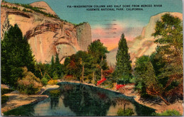 California Yosemite National Park Washington Column And Half Dome From Merced River 1939 - Yosemite