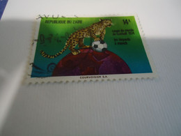 ZAIRE  USED  STAMPS FOOTBALL 1974    TIGER WITH  POSTMARK - Autres & Non Classés