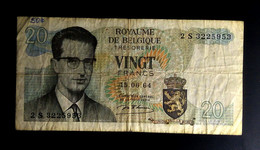 A7  BELGIQUE    BILLETS DU MONDE   BELGIUM  BANKNOTES  20  FRANCS 1964 - [ 9] Collections