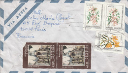 ARGENTINE AFFRANCHISSEMENT COMPOSE SUR LETTRE AVION POUR LA FRANCE 1986 - Storia Postale