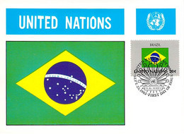 UNITED NATION CARTE MAXIMUM   DRAPEAU FLAG - BRAZIL - Autres & Non Classés