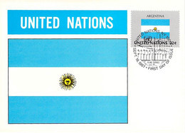 UNITED NATION CARTE MAXIMUM   DRAPEAU FLAG - ARGENTINA - Autres & Non Classés