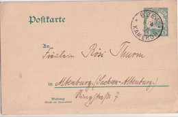 1905 - CAMEROUN ALLEMAND ! - CP ENTIER De BUEA (RARE) ! => ALTENBURG - Storia Postale