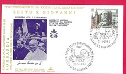 ANNULLO SPECIALE " SESTO S. GIOVANNI (MI)*21.5.1983* VISITA DI S.S. GIOVANNI PAOLO II" SU BUSTA KIM COVER - 1981-90: Storia Postale