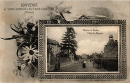 CPA Souvenir De St-GERVAIS-les-Trois-Clochers Mairie Et Écoles Villa (255745) - Saint Gervais Les Trois Clochers