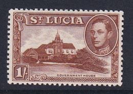 St Lucia: 1938/48   KGVI   SG135a    1/-   [Perf: 12]      MNH - Ste Lucie (...-1978)